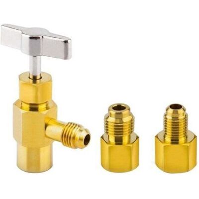 ABYSSE Kit Di Refrigerante R134a In 3 Pezzi Con Adattatori Per Bombole, Adattatore Acme Da 1/2", Valvola Del Refrigerante E Tubo Di Carica Del Refrigerante Con Valvola Per Bombole Di Refrigerante R134a ABYSSE Kit Di Refrigerante R134a In 3 Pezzi Con Adattatori Per Bombole, Adattatore Acme Da 1/2", Valvola Del Refrigerante E Tubo Di Carica Del Refrigerante Con Valvola Per Bombole Di Refrigerante R134a