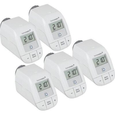 Stazione Smart Home HOMEMATIC IP - Termostato per radiatori - set da 5 Stazione Smart Home HOMEMATIC IP - Termostato per radiatori - set da 5