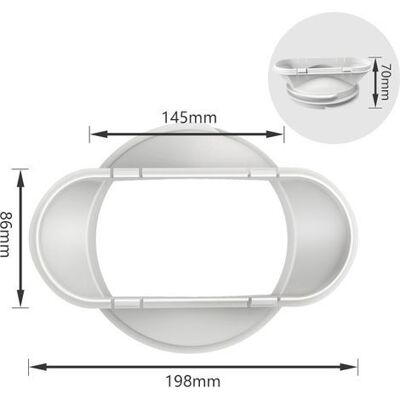 ABYSSE Tubo Di Scarico Per Condizionatori Portatili, Raccordo A Ugello Piatto 130/150 Mm, Accessori Generici ABYSSE Tubo Di Scarico Per Condizionatori Portatili, Raccordo A Ugello Piatto 130/150 Mm, Accessori Generici
