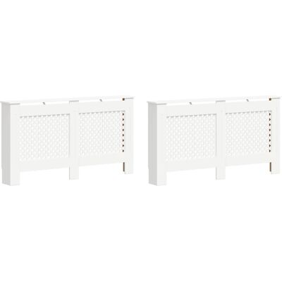 vidaXL 2x Coprigratici Radiatore Bianchi MDF - Decorazione elegante e mensola vidaXL 2x Coprigratici Radiatore Bianchi MDF - Decorazione elegante e mensola