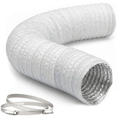RELAXDAYS Tubo Di Ventilazione, 2 Fascette, Ø 75 Mm, 5 M, Pvc/alluminio, Ermetico Ai Gas, Resistente Al Calore, Bianco RELAXDAYS Tubo Di Ventilazione, 2 Fascette, Ø 75 Mm, 5 M, Pvc/alluminio, Ermetico Ai Gas, Resistente Al Calore, Bianco