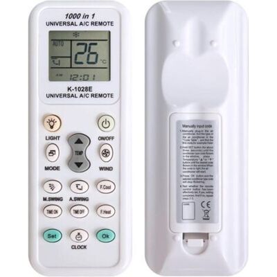ABYSSE Telecomando Universale K-1028e Per Condizionatori D'Aria, 1000 Funzioni, Telecomando Digitale Lcd, Compatibile Con Fujitsu, Lg, Panasonic, Samsung, Mitsubishi ABYSSE Telecomando Universale K-1028e Per Condizionatori D'Aria, 1000 Funzioni, Telecomando Digitale Lcd, Compatibile Con Fujitsu, Lg, Panasonic, Samsung, Mitsubishi