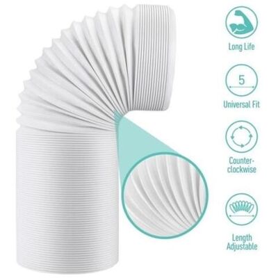 SCORPIO Tubo Flessibile Per Condizionatore Portatile Da 13 Cm Di Diametro, Tubo Di Scarico Flessibile In Pp, Tubo Di Scarico Universale, Lunghezza 32–150 Cm SCORPIO Tubo Flessibile Per Condizionatore Portatile Da 13 Cm Di Diametro, Tubo Di Scarico Flessibile In Pp, Tubo Di Scarico Universale, Lunghezza 32–150 Cm