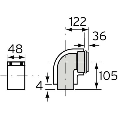 Vaillant Modello 303808 - Curva a 90° in alluminio per condotti 60/100 mm Vaillant Modello 303808 - Curva a 90° in alluminio per condotti 60/100 mm