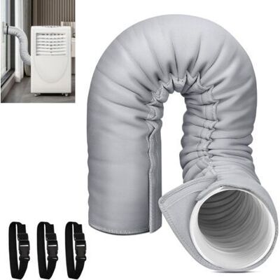 ABYSSE Guaina Isolante Portatile Per Condizionatori D'Aria Mobili, Adatta A Tubi Di Scarico Con Diametro Di 12,7 Cm E 15 Cm, Grigia. ABYSSE Guaina Isolante Portatile Per Condizionatori D'Aria Mobili, Adatta A Tubi Di Scarico Con Diametro Di 12,7 Cm E 15 Cm, Grigia.