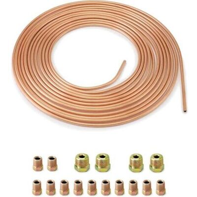 ABYSSE Tubo Freno In Rame Da 7,6 M, Tubo Freno, Diametro Esterno 4,76 Mm, Diametro Interno 3,3 Mm Con 16 Dadi ABYSSE Tubo Freno In Rame Da 7,6 M, Tubo Freno, Diametro Esterno 4,76 Mm, Diametro Interno 3,3 Mm Con 16 Dadi