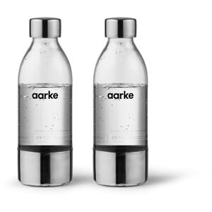 AARKE 2 Pacchi Bottiglie per Gasatore d'acqua Carbonator 3, senza bpa con Dettagli in Acciaio (450ml), Transparent -