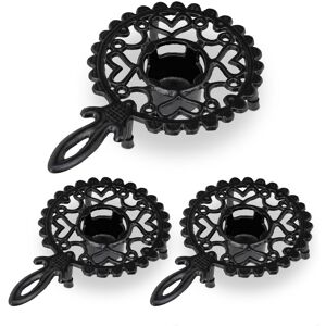 Relaxdays - 3-Pack - Ghisa - Nero - Riscalda-tazza Relaxdays - 3-Pack - Ghisa - Nero - Riscalda-tazza