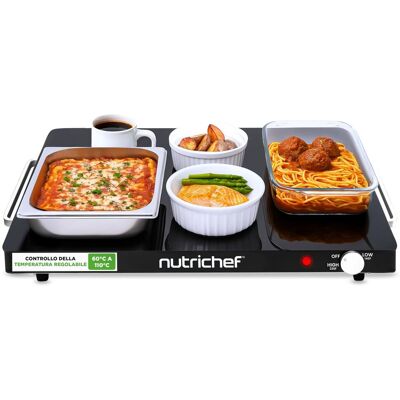 NUTRICHEF Piastra Elettrica, Scalda Cibo Elettrico Portatile, Per Tortillas, Buffet, Ristorante, Festa, Cena, Casa E Cucina, Vetro, 60–110 °c, 54 × 42 Cm, Nero NUTRICHEF Piastra Elettrica, Scalda Cibo Elettrico Portatile, Per Tortillas, Buffet, Ristorante, Festa, Cena, Casa E Cucina, Vetro, 60–110 °c, 54 × 42 Cm, Nero