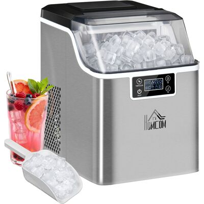 OEM Macchina Ghiaccio 20kg In 24 Ore, 24 Cubetti In 14-18 Minuti Con Paletta, Dimensione Regolabile, Serbatoio 3.2l E Sistema Autopulente, Argento OEM Macchina Ghiaccio 20kg In 24 Ore, 24 Cubetti In 14-18 Minuti Con Paletta, Dimensione Regolabile, Serbatoio 3.2l E Sistema Autopulente, Argento