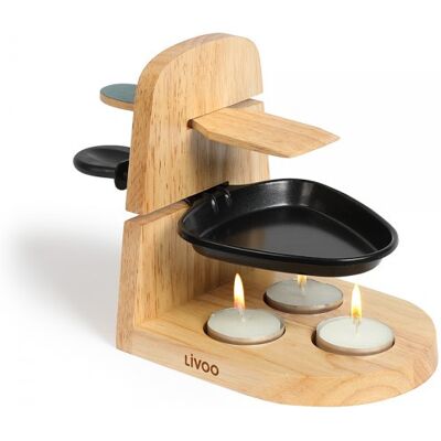 LIVOO Raclette À La Bougie , 1 À 2 Personnes, Beige (support Bois) LIVOO Raclette À La Bougie , 1 À 2 Personnes, Beige (support Bois)