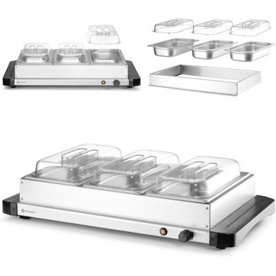 HENDI Scaldavivande Elettrico, Piastra Riscaldante Per Alimenti, 3x Gn 1/3, 400 W HENDI Scaldavivande Elettrico, Piastra Riscaldante Per Alimenti, 3x Gn 1/3, 400 W