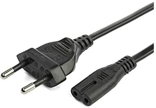 Startech Com Cavo di alimentazione per computer portatile o stampante da 2 m, da ue a C7, 2,5A 250V, 18AWG, cavo di ricambio per computer portatile, cavo di