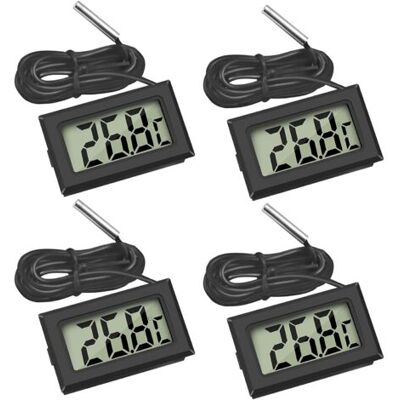 OEM 4x Termometro Digitale Lcd Con Sonda Esterna Per Frigorifero, Congelatore E Acquario (4x Nero) OEM 4x Termometro Digitale Lcd Con Sonda Esterna Per Frigorifero, Congelatore E Acquario (4x Nero)