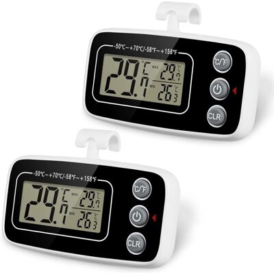 OEM Termometro Per Frigorifero, 2 Termometri Impermeabili Per Congelatore Con Ganci, Funzione Di Registrazione Massima/minima, Display Lcd Di Facile Lettura, Perfetto Per La Casa (bianco E Nero) - Crezuo OEM Termometro Per Frigorifero, 2 Termometri Impermeabili Per Congelatore Con Ganci, Funzione Di Registrazione Massima/minima, Display Lcd Di Facile Lettura, Perfetto Per La Casa (bianco E Nero) - Crezuo