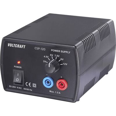 VOLTCRAFT Csp-120 Alimentatore Da Laboratorio Regolabile 3, 4.5, 6, 7.5, 9, 12 V, V, V, V, V, V (max.) 1.5 A (max.) 18 VOLTCRAFT Csp-120 Alimentatore Da Laboratorio Regolabile 3, 4.5, 6, 7.5, 9, 12 V, V, V, V, V, V (max.) 1.5 A (max.) 18