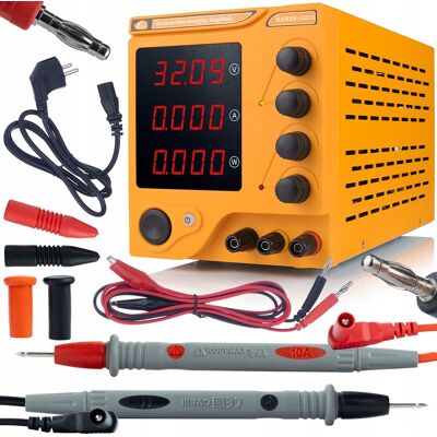 OEM Set Rosfix Powerlab - Alimentatore Da Laboratorio Regolabile 32v 10a Con Display Digitale + Cavi Di Prova Da 100 Cm Per Elettronica, Assistenza, Officina, Collaudo OEM Set Rosfix Powerlab - Alimentatore Da Laboratorio Regolabile 32v 10a Con Display Digitale + Cavi Di Prova Da 100 Cm Per Elettronica, Assistenza, Officina, Collaudo