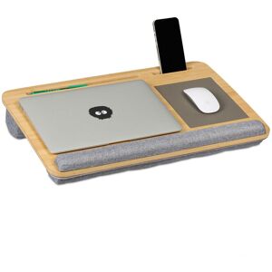 RELAXDAYS Cuscino Pc Portatile, Appoggia Notebook In Bambù, Mousepad, 2 Supporti Per Smartphone 10x55,5x36 Cm, Naturale - RELAXDAYS Cuscino Pc Portatile, Appoggia Notebook In Bambù, Mousepad, 2 Supporti Per Smartphone 10x55,5x36 Cm, Naturale -