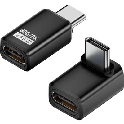 OEM Confezione Da 2 Adattatori Usb-c Da 80 Gbps E 240 W, Connettore Maschio-femmina Type-c Ad Angolo Retto Di 90 Gradi, Trasferimento Dati Usb4, Ricarica Rapida, Uscita Video 8k@60hz, Per Telefoni E Noteb OEM Confezione Da 2 Adattatori Usb-c Da 80 Gbps E 240 W, Connettore Maschio-femmina Type-c Ad Angolo Retto Di 90 Gradi, Trasferimento Dati Usb4, Ricarica Rapida, Uscita Video 8k@60hz, Per Telefoni E Noteb