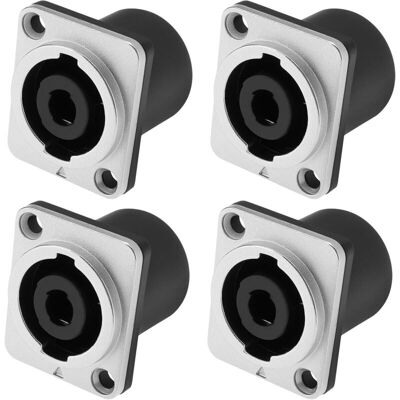 OEM Connettori Speakon Femmina Quadrati A 4 Poli In Metallo – Confezione Da 4, Compatibili Con Nl4mp/nl4mpr/nl4fc OEM Connettori Speakon Femmina Quadrati A 4 Poli In Metallo – Confezione Da 4, Compatibili Con Nl4mp/nl4mpr/nl4fc