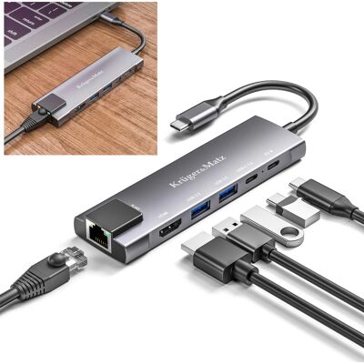 OEM Adattatore (hub) Da Usb Tipo C A Hdmi/2x Usb 3.0/2x Usb Tipo C/rj45 OEM Adattatore (hub) Da Usb Tipo C A Hdmi/2x Usb 3.0/2x Usb Tipo C/rj45
