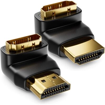 OEM Hdmi Adaptateur D'Angle 90° & 270° En Kit - 1x 90° + 1x 270° - Hdmi Type A Femelle Et Mâle - 4k Ultra Hd Uhd 3d Full Hd 1080p Hdr Arc Haute Vitesse Avec Ethernet OEM Hdmi Adaptateur D'Angle 90° & 270° En Kit - 1x 90° + 1x 270° - Hdmi Type A Femelle Et Mâle - 4k Ultra Hd Uhd 3d Full Hd 1080p Hdr Arc Haute Vitesse Avec Ethernet