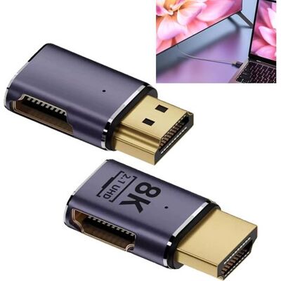 OEM Adattatore Hdmi Angolato A 90 Gradi In 2 Pezzi, 8k Hdr, Connettore Hdmi 2.1, Connessione A 48 Gbps Con Indicatore Led, Extender Femmina-maschio 8k@60hz, 4k@120hz, Dolby Vision, Per Hdtv, Proiettore, A OEM Adattatore Hdmi Angolato A 90 Gradi In 2 Pezzi, 8k Hdr, Connettore Hdmi 2.1, Connessione A 48 Gbps Con Indicatore Led, Extender Femmina-maschio 8k@60hz, 4k@120hz, Dolby Vision, Per Hdtv, Proiettore, A