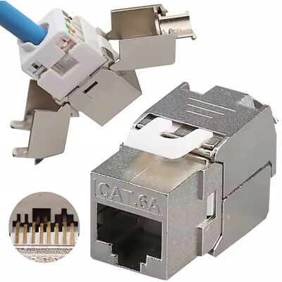 OEM Rosfix Fx-rj45-6a-16 Keystone Rj-45 Stp Cat.6a Classe Ea 500 Mhz Presa Schermata Idc110 Senza Attrezzi Contatti Placcati In Oro Iso/iec 10 Gbps OEM Rosfix Fx-rj45-6a-16 Keystone Rj-45 Stp Cat.6a Classe Ea 500 Mhz Presa Schermata Idc110 Senza Attrezzi Contatti Placcati In Oro Iso/iec 10 Gbps