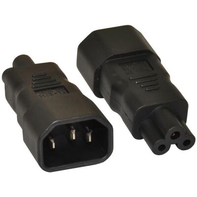 Manhattan Adattatore Da Iec C14 Maschio A C5 Femmina Nero - Manhattan Adattatore Da Iec C14 Maschio A C5 Femmina Nero -