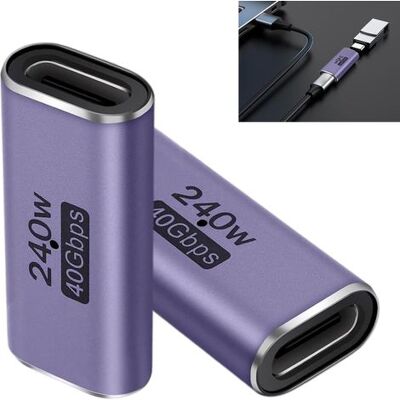 OEM Adattatore Usb-c Femmina-femmina In 2 Pezzi, Accoppiatore Usb-c Da 240 W 40 Gbps, Supporta La Trasmissione Video 8k@60hz, Connettore Type-c, Per Iphone/macbook/ipad/thunderbolt 4/3/galaxy OEM Adattatore Usb-c Femmina-femmina In 2 Pezzi, Accoppiatore Usb-c Da 240 W 40 Gbps, Supporta La Trasmissione Video 8k@60hz, Connettore Type-c, Per Iphone/macbook/ipad/thunderbolt 4/3/galaxy
