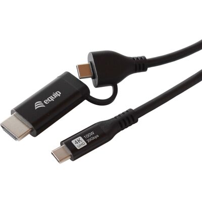 Equip 128436 Cavo E Adattatore Video 2 M Usb Tipo-c Hdmi + Usb Type-c Nero Equip 128436 Cavo E Adattatore Video 2 M Usb Tipo-c Hdmi + Usb Type-c Nero