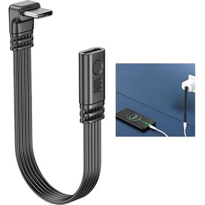 OEM Cavo Usb-c A Usb-c Ad Angolo Di 90 Gradi, Cavo Di Prolunga Da 15 Cm, Da Type-c Maschio A Femmina In Silicone, Cavo Ultra Flessibile Angolato Per Ricarica Rapida Pd, Per Trasferimento Dati, Per Laptop, OEM Cavo Usb-c A Usb-c Ad Angolo Di 90 Gradi, Cavo Di Prolunga Da 15 Cm, Da Type-c Maschio A Femmina In Silicone, Cavo Ultra Flessibile Angolato Per Ricarica Rapida Pd, Per Trasferimento Dati, Per Laptop,