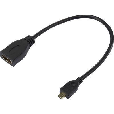 Adattatore HDMI professionale Speaka - Nero, placcato oro, 20cm Adattatore HDMI professionale Speaka - Nero, placcato oro, 20cm
