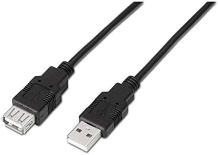 AISENS A101-0015 - usb 2.0 Extension Cable (1 m, adatto per Console Games/Digital Cameras/Webcam/Printers/Mouse) Colore Nero -