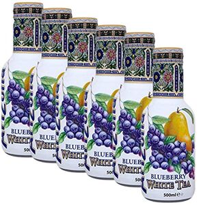 Arizona Blueberry White Tea - Tè bianco al mirtillo naturale, 500 ml, con antiossidanti (6 x 500 ml)