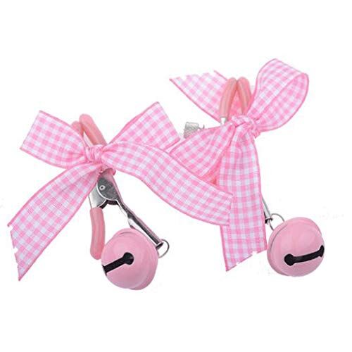 MXD Costume da bagno Se (xy Cute Bow Bell Nip * ple Clip femminile in acciaio inox in gomma morbida comfort regolabile T-shirt (Color : Pink)
