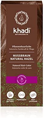 khadi Tinta Naturale per Capelli CASTANO NOCCIOLA, brillante castano nocciola fino a un intenso castano cioccolato, 100% vegetale, naturale e vegano, cosmetici naturali certificati, 100 g