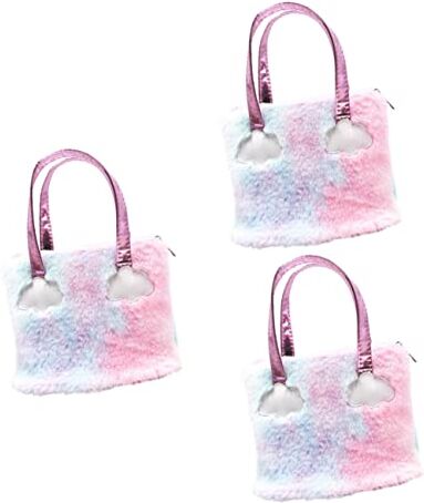 Beaupretty 3 Pz Borsetta Borsa a Tracolla Con Unicorno Borse a Secchiello Borsa a Portata Di Mano Per Bambini Spalla Di Unicorno Borse Tote Unicorno Artificiale Giocattolo Peluche Bambino