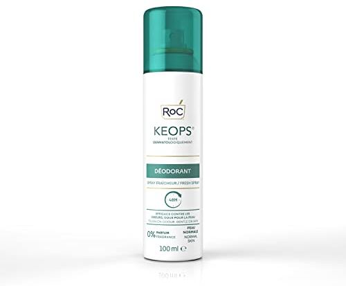 RoC - KEOPS Deodorant Spray Fresco - Antitraspirante - Efficacia 48 Ore - Senza Alcool e Senza Profumo - Tutti i Tipi di Pelle - 100 ml