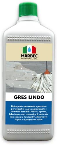 MARBEC GRES LINDO 1LT Detergente per pulire gres porcellanato, sgrassa e non contamina la superficie con tensioattivi grassi e brillantanti.