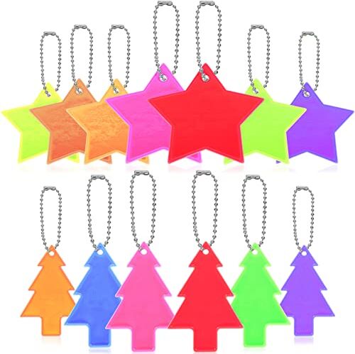 VANZACK 13 Pz Ornamento Kinder Reflektoren Etichetta Regalo Riflettente Riflettori Dello Zaino Portachiavi Per Bambini Per Zaini Reticolo Riflettente in Pvc Bambino Riflettore Fluorescenza