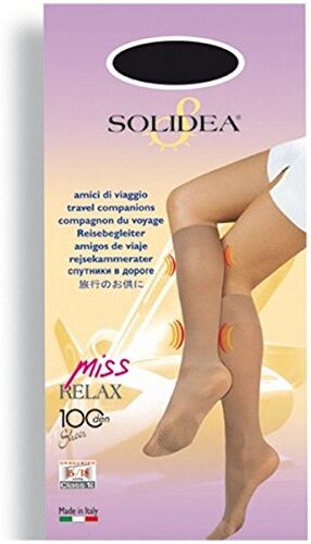 SOLIDEA Gambaletti 100 den BLU SCURO velato MISS RELAX 100 sheer Calze a compressione graduata 15/18 mmHg Art. 0318A0 Tg. M