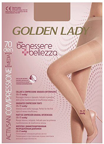 Golden Lady Benessere & Bellezza Collant 70 Den Dore Taglia Xl G115 Calze Da Donna, 300 Grammi