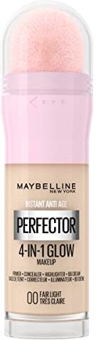 Maybelline New York Fondotinta Perfezionante Instant Perfector 4-in-1 Glow, Minimizza, Corregge, Uniforma e Illumina, Finish Luminoso Senza Imperfezioni, 20 ml, Tonalità: 00 Fair-Light