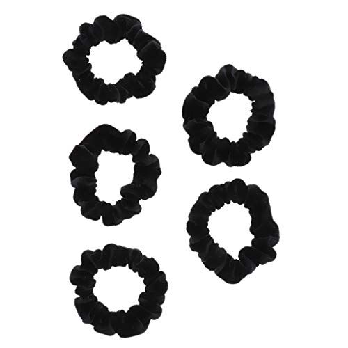 sharprepublic 5PCS Velvet Hair Scrunchies Elastic Hair Lies Band Scrunchy Titolare Coda Di Cavallo - Nero, come descritto