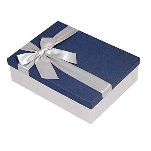 Toyvian confezione regalo scatola regalo rigida rettangolare con camicia per abiti in nastro sciarpa confezione per regalo di natale compleanno capodanno (taglia m blu)