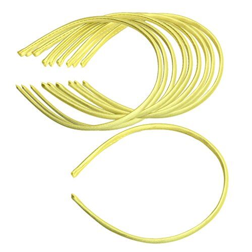 IPOTCH 10 Pcs Fascia Alice Band Dei Capelli Raso Pianura Diy Fai Da Te Per Donne Ragazze - Giallo, 36,5 cm