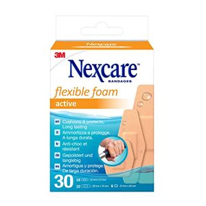 Nexcare Cerotti Nexcare Active Flexible Foam, assortiti, confezione da 30 pezzi