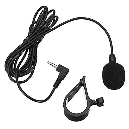 OverTop - Mini microfono da studio per auto GPS, con clip per vivavoce, 3,5 mm, colore: Nero