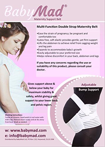 BabyMad Maternity Support Belt Pregnancy Support, Waist Back Abdomen Belly Band Brace (XXL: 52-61.5 / 131-157cm) by BabyMad